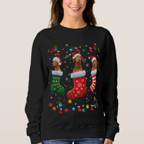 Vizsla Christmas Socks Funny Xmas Vizsla Dog Lover Sweatshirt