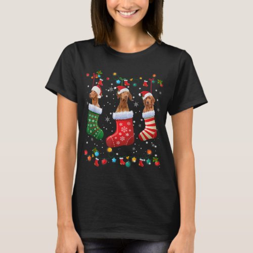Vizsla Christmas Socks Funny Xmas Vizsla Dog Lover T_Shirt