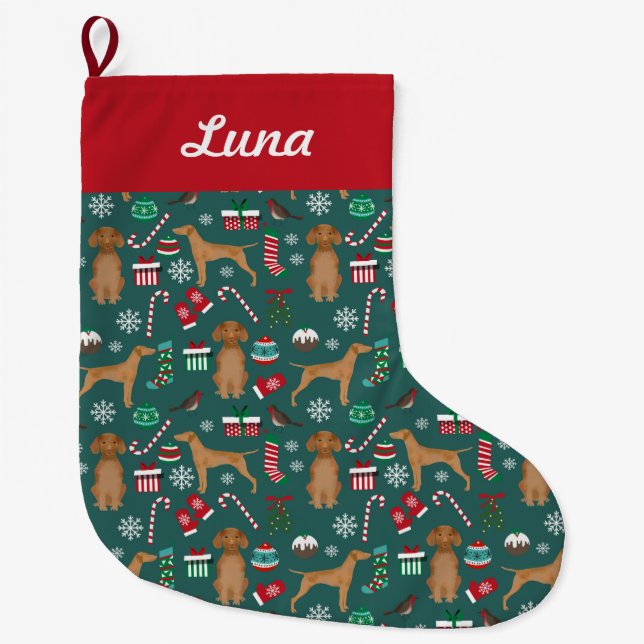 Vizsla Christmas stocking (Front)
