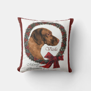 Vizsla Christmas Throw Pillow