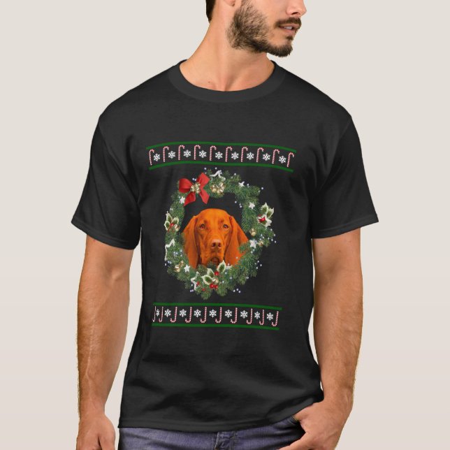 Vizsla Christmas Tree Dog Santa Xmas Tee Pajamas L (Front)