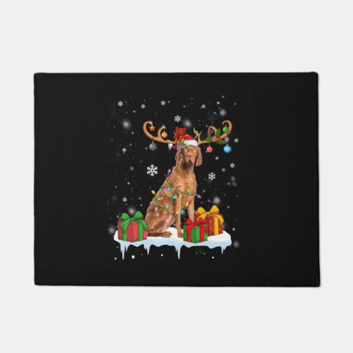 Vizsla Christmas Tree Light Pajama Dog Lover Xmas Doormat