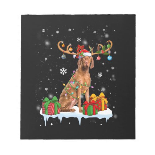 Vizsla Christmas Tree Light Pajama Dog Lover Xmas Notepad