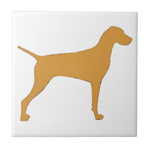 vizsla color silhouette ceramic tile
