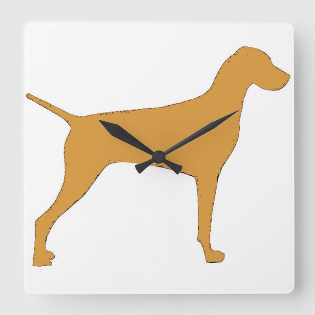 vizsla color silhouette square wall clock (Front)