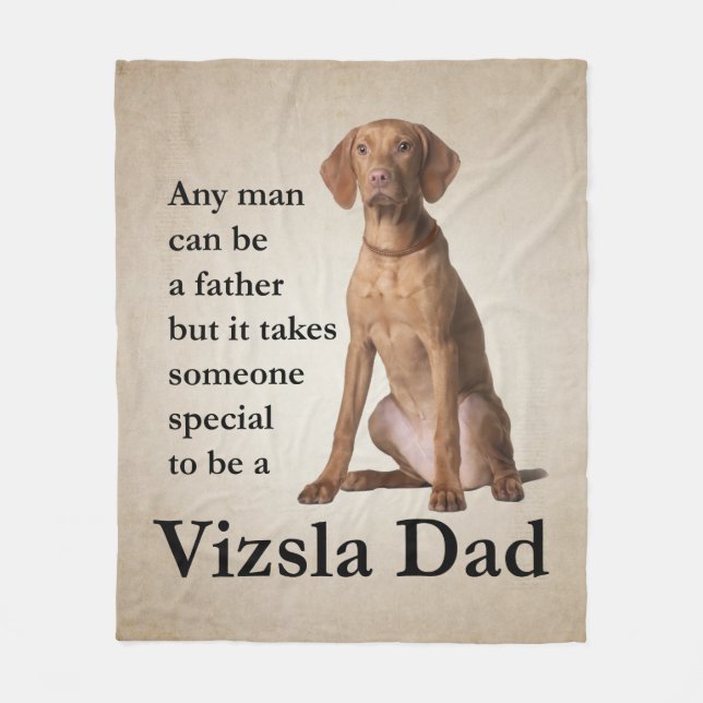 Vizsla Dad Fleece Blanket (Front)