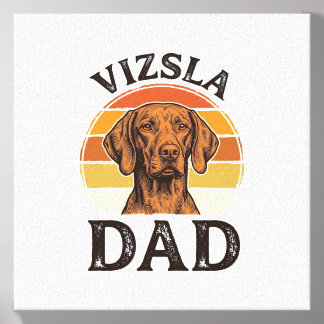 Vizsla Dad Vintage Engraving Dog Design_1 Canvas Photo Tile