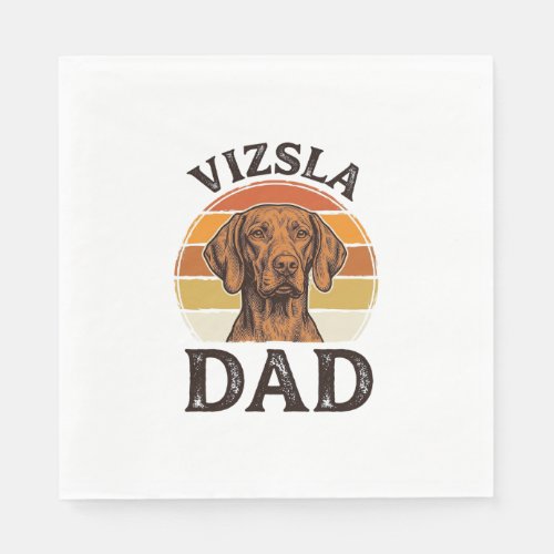 Vizsla Dad Vintage Engraving Dog Design_1 Napkins
