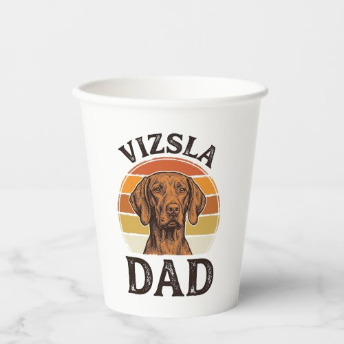 Vizsla Dad Vintage Engraving Dog Design_1 Paper Cups