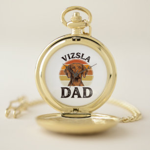 Vizsla Dad Vintage Engraving Dog Design_1 Pocket Watch