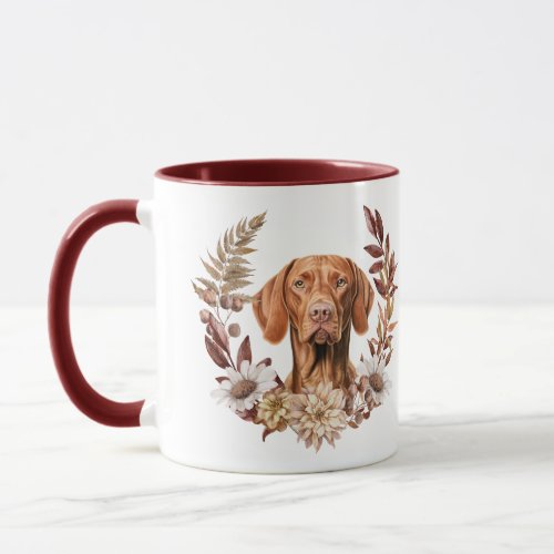 Vizsla Dog Autumn Wreath Mug