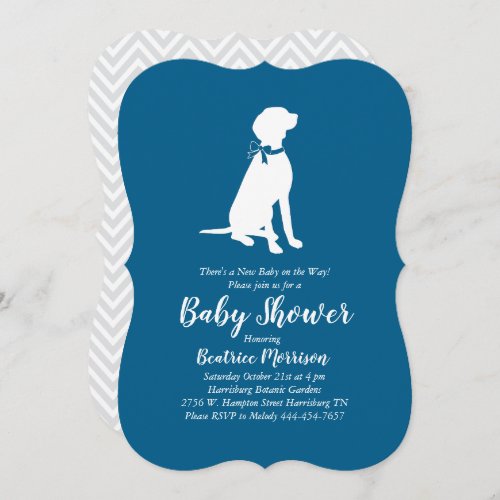 Vizsla Dog Baby Shower Boy Blue Invitation