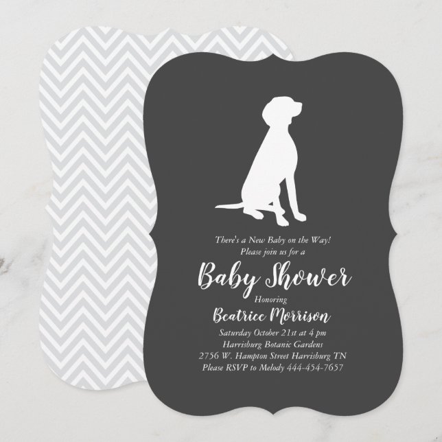 Vizsla Dog Baby Shower Gender Neutral Invitation (Front/Back)