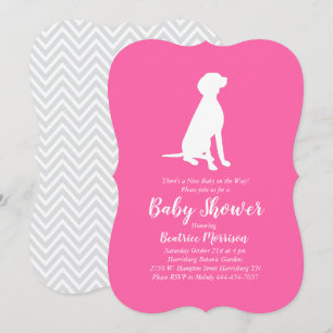 Vizsla Dog Baby Shower Girl Pink Invitation