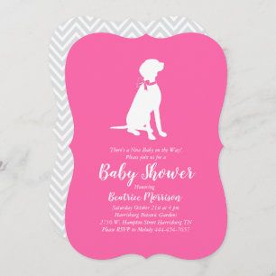 Vizsla Dog Baby Shower Girl Pink Invitation