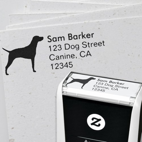 Vizsla Dog Breed Silhouette Return Address Self_inking Stamp