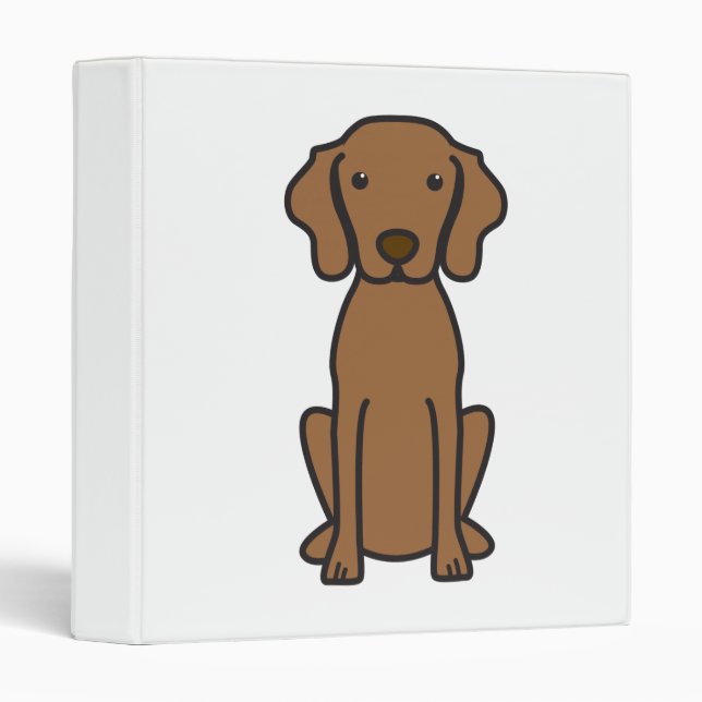 Vizsla Dog Cartoon 3 Ring Binder (Front/Spine)