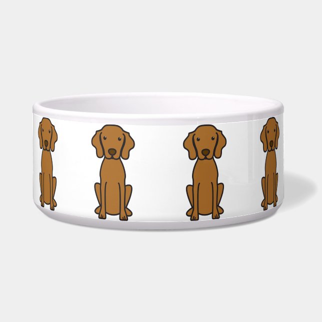 Vizsla Dog Cartoon Bowl (Front)