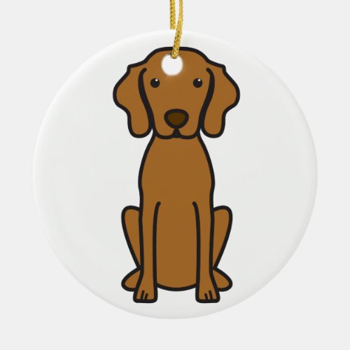 Vizsla Dog Cartoon Ceramic Ornament