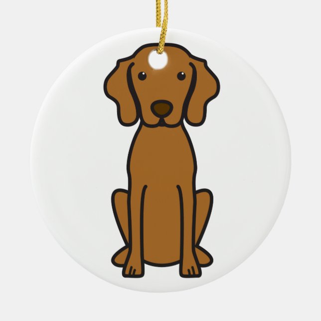 Vizsla Dog Cartoon Ceramic Ornament (Front)
