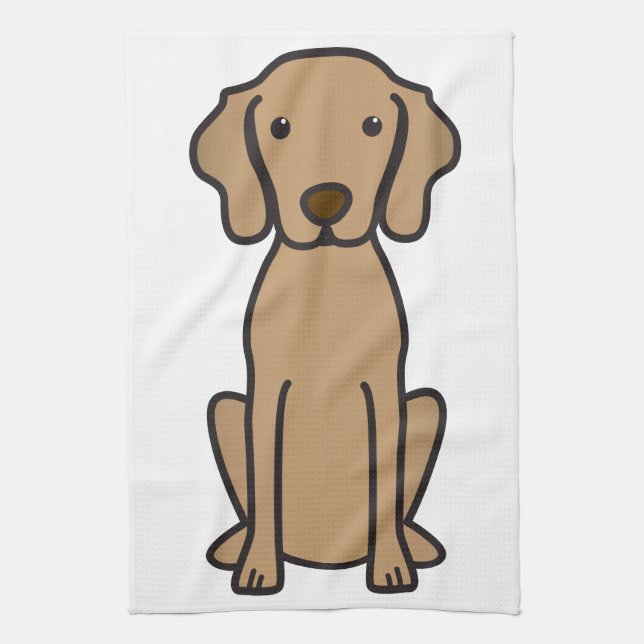 Vizsla Dog Cartoon Kitchen Towel (Vertical)