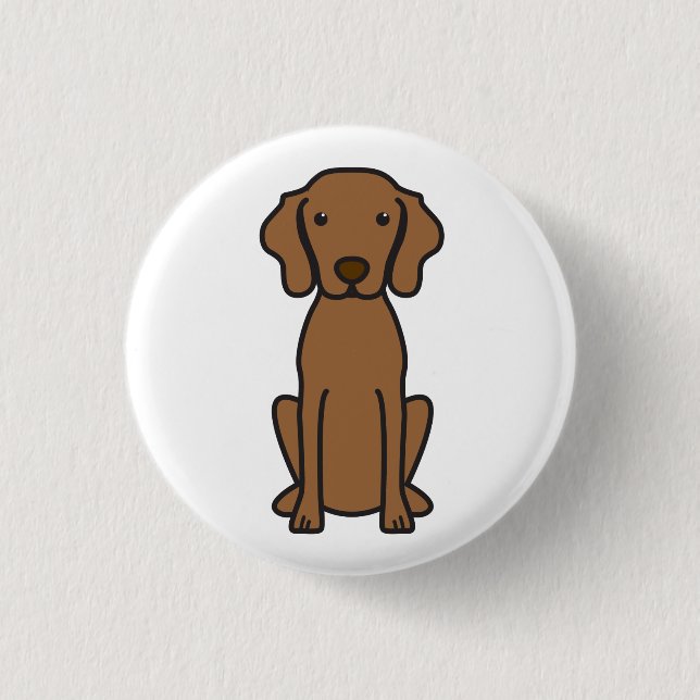 Vizsla Dog Cartoon Pinback Button (Front)