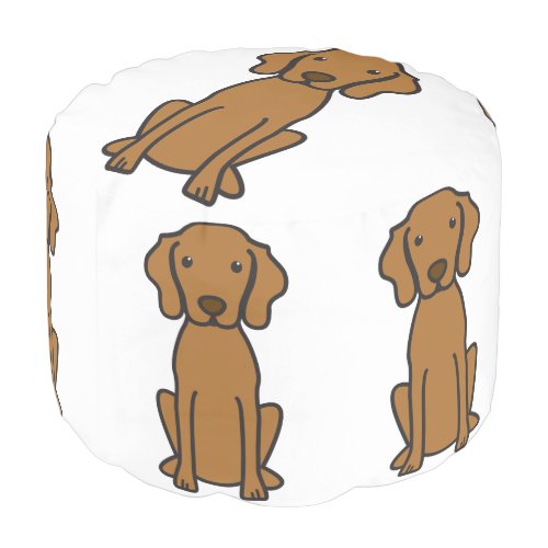 Vizsla Dog Cartoon Pouf