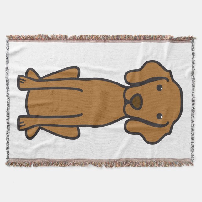 Vizsla Dog Cartoon Throw Blanket (Front)