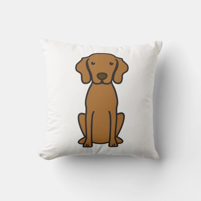 Vizsla Dog Cartoon Throw Pillow (Front)