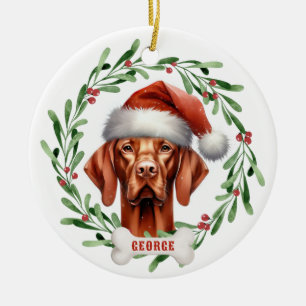 Vizsla Dog Ceramic Circle Ornament