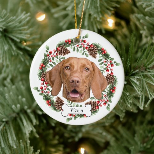vizsla dog ceramic ornament