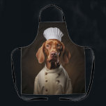 Vizsla Dog Chef Apron<br><div class="desc">This delightful design showcases a Vizsla sporting a chef's hat. Ideal for pet-loving chefs and casual cooks alike,  this design brings a touch of joy and fun to the kitchen!</div>