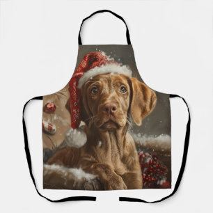 Vizsla Dog Christmas Festive Apron