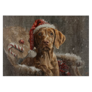 Vizsla Dog Christmas Festive Cutting Board
