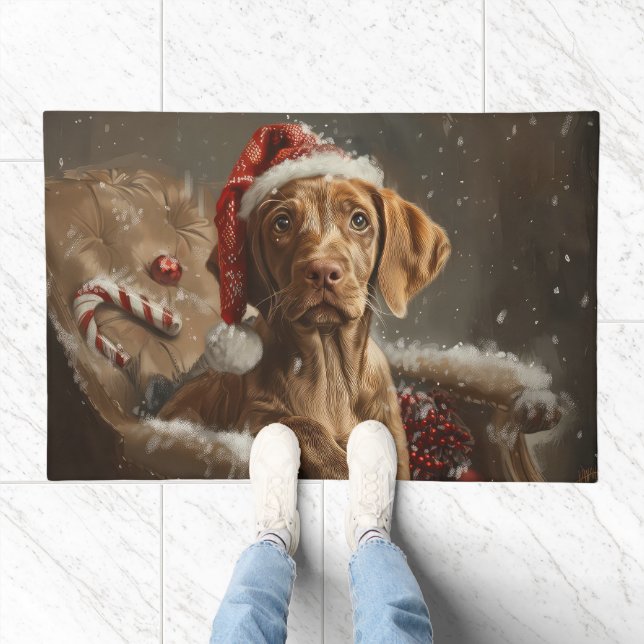 Vizsla Dog Christmas Festive  Doormat (Indoor)