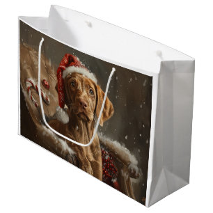 Vizsla Dog Christmas Festive  Large Gift Bag