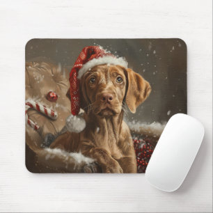 Vizsla Dog Christmas Festive Mouse Pad