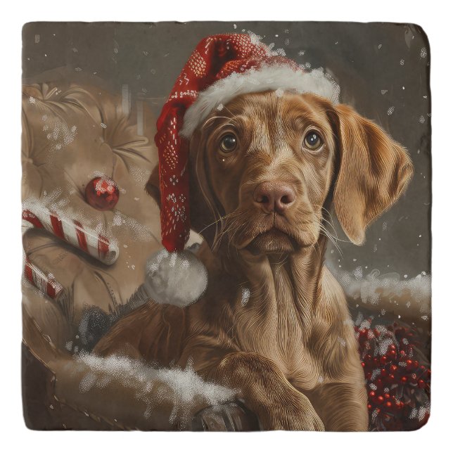 Vizsla Dog Christmas Festive  Trivet (Front)