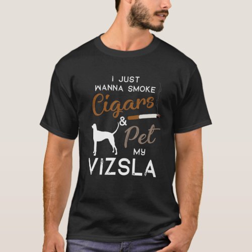 Vizsla Dog Cigar Lover Owner Christmas Birthday Gi T_Shirt