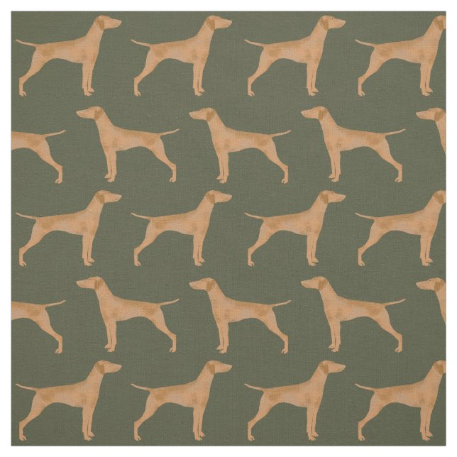 Vizsla dog dark green fabric (Swatch)