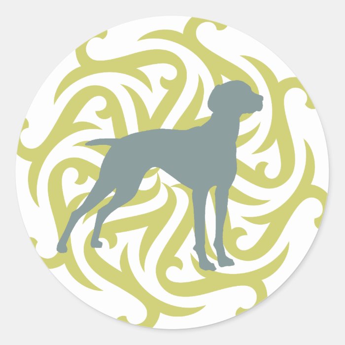 Vizsla Dog Design (lime & slate) Stickers