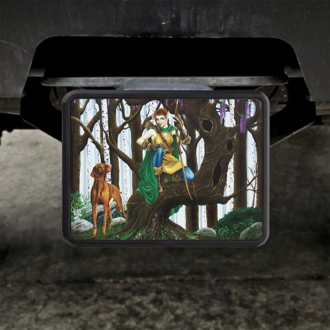 Vizsla Dog Elf Forest Hitch Cover (Creator Uploaded)