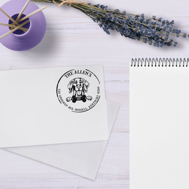 Vizsla Dog Family Return Address  Rubber Stamp (Creator Uploaded)