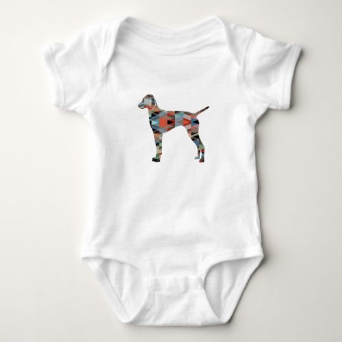 Vizsla Dog Geometric Pattern Silhouette Plaid Baby Bodysuit