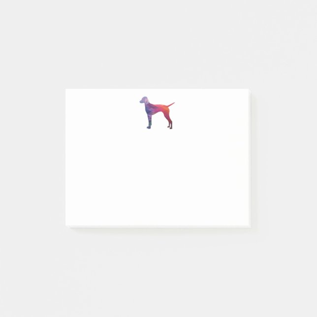 Vizsla Dog Geometric Pattern Silhouette Purple Post-it Notes (Front)