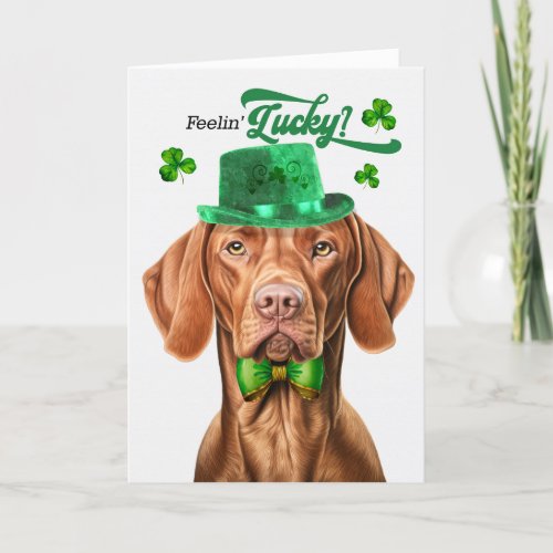 Vizsla Dog Lucky St Patricks Day Holiday Card