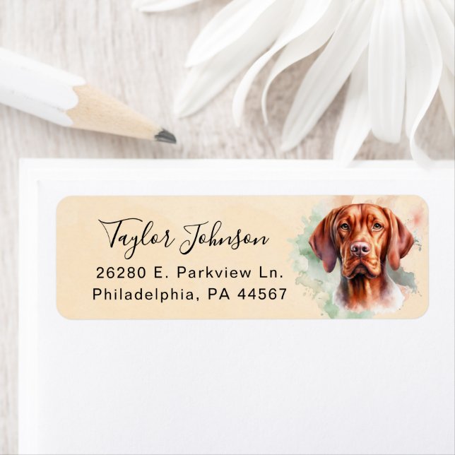 Vizsla Dog Return Address Label (Insitu)
