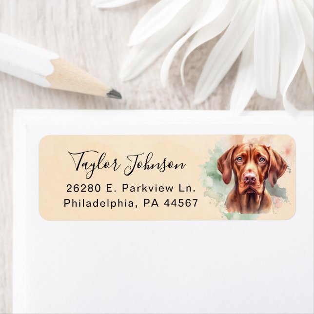 Vizsla Dog Return Address Label (Insitu)