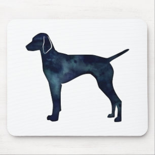 Vizsla Dog Silhouette Black Watercolor Mouse Pad