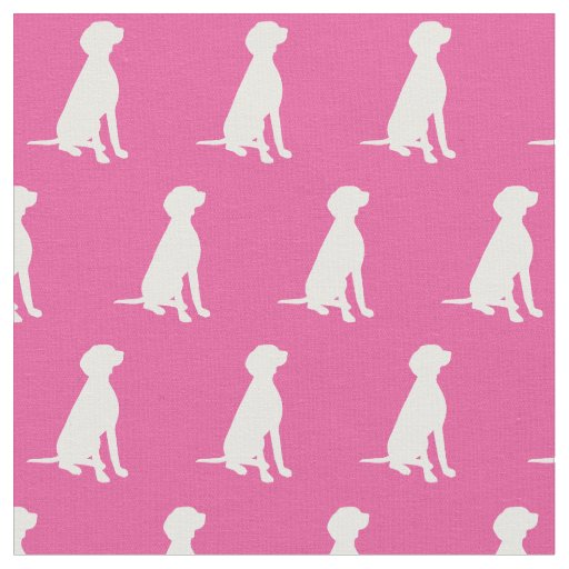 Vizsla Dog Silhouette Pet Pink Fabric